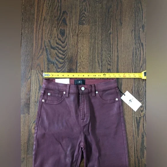 7 for all Mankind Women’s 29 High Waist Slim Kick Cropped Jeans in Ruby - NWT! - Picture 12 of 16